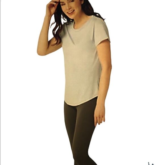 zuda Z-Cool Open Back Knotted Tee. Heather ed Grey.      NWT - Picture 3 of 4